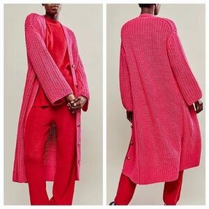 Free People Pink Cardigan Sweater
